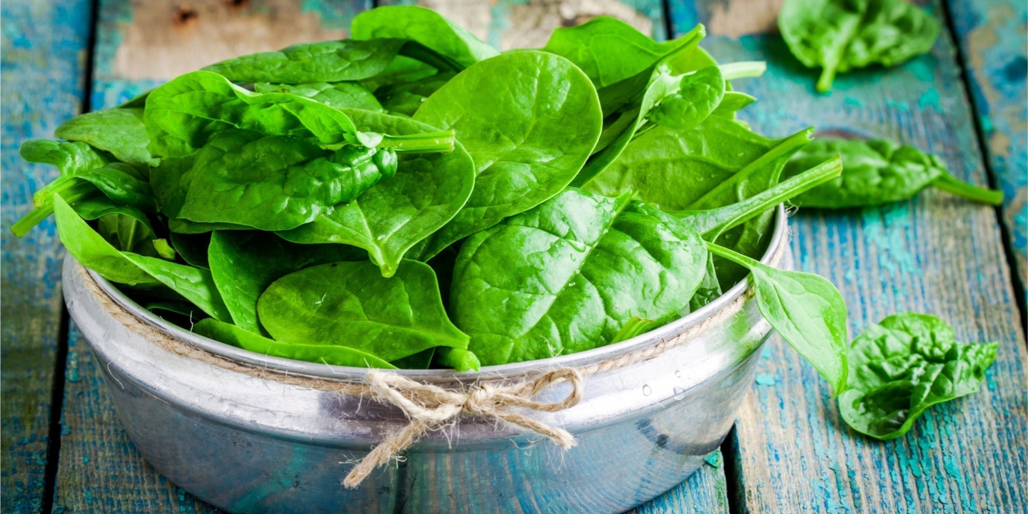 A bowl of spinach leaves 