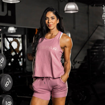 Woman wearing Gaspari Women's Shorts - Pink - Gaspari Nutrition 