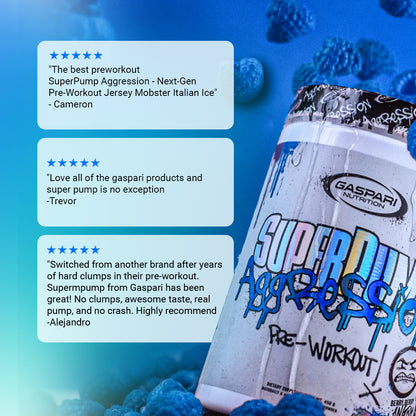 Customer reviews for Gaspari Nutrition Super Pump Aggression pre-workout with product image.